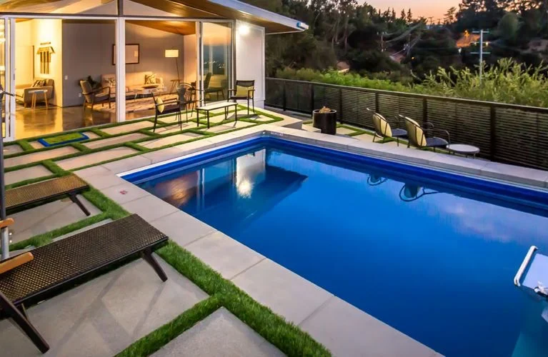 Endless pool for home fitness and relaxation in a modern UAE villa