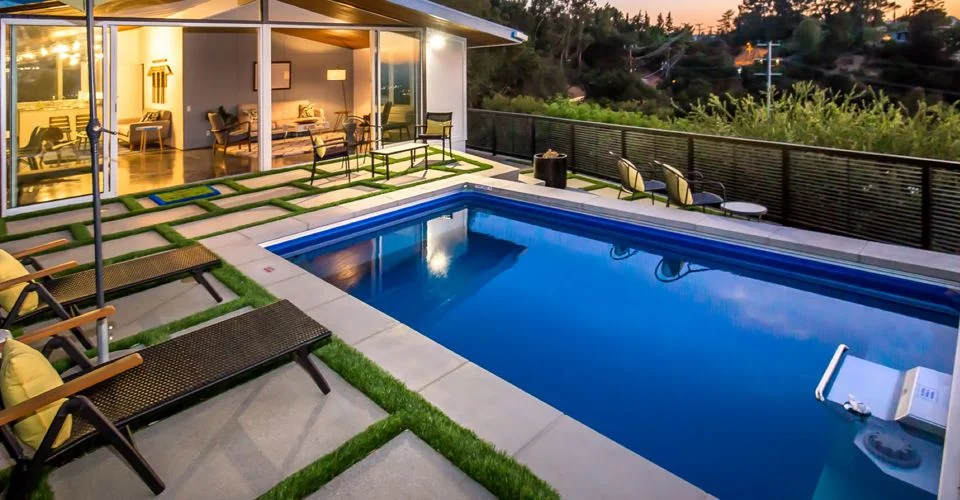 Endless pool for home fitness and relaxation in a modern UAE villa